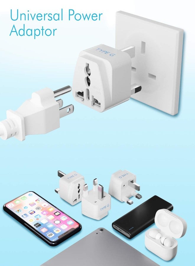 Ceptics UK Adapter for Indian Pins, India to UAE, Hong Kong, Dubai, UK Plug - Type G - Perfect for Laptop, Camera, Chargers - CE - RoHS - 3 Pack -White- Lifetime Limited Warranty - Image 5